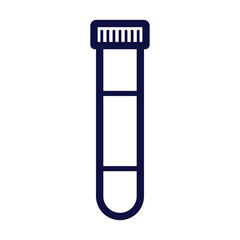 Outline of test tube. Medical icon. Vector illustration isolated on white background