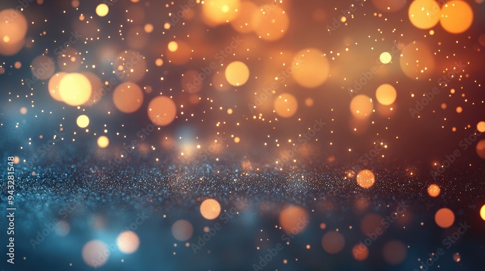 Aufkleber Elegant abstract background with bokeh lights and stars 3D cartoon rendering texture