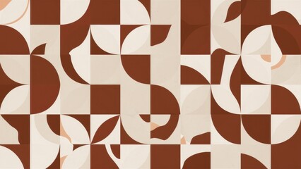  Abstract white and brown geometric shapes - Ideal for backgrounds or text placement