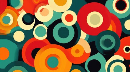 Colorful abstract pattern featuring circular geometric shapes