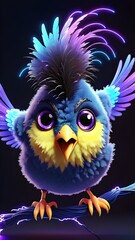 Fototapeta premium owl on a blue background