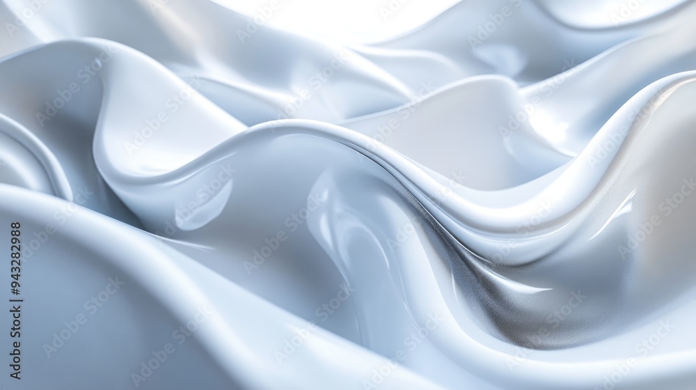 Poster 3d rendering of fluid undulating sheets in an abstract design