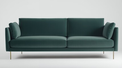 green leather sofa