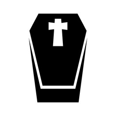 Obraz premium Illustration showing a black coffin icon on a white background Halloween holida
