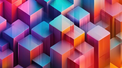 Abstract colorful geometric pattern with a 3D gradient effect