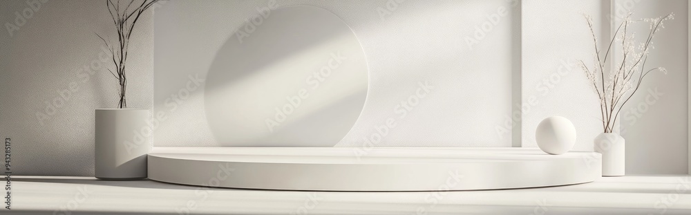 Poster 3d rendering of a mock up design podium for showcasing cosmetic products or business artwork abstrac