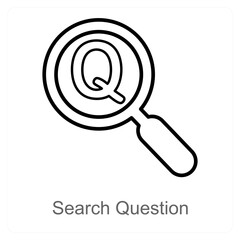 Search Question and find icon concept