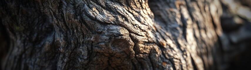 Intricate Bark Texture, A minimalist 3D rendering showcasing the rich details and patterns of a tree's surface, emphasizing natural forms and textures in a serene composition