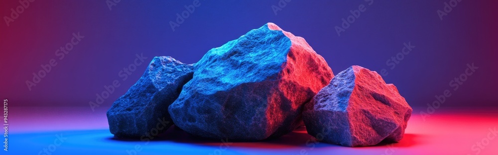 Poster 3d rendered image of a rock model