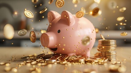 The Piggy Bank and Coins