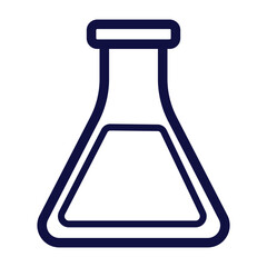 Outline of test tube. Medical icon. Vector illustration isolated on white background