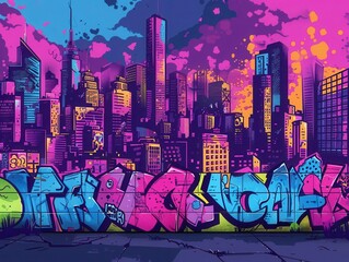 38 Graffiti revolution flat design front view city rebellion theme 3D render Complementary Color Scheme