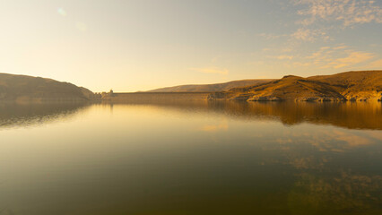 sunset over the lake