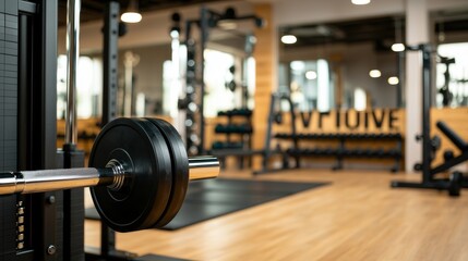 A home gym with exercise equipment, mirrors on the walls, and motivational quotes