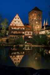 Naklejka premium View of Nuremberg's old town, Germany.