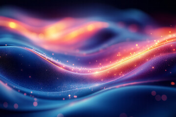 Obraz premium Abstract blue wave with a vivid, multicolored backdrop,