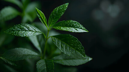 Close Green Plant With Leaves