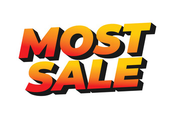 Most sale. Text effect in 3D style with good colors