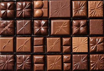 Naklejka premium Chocolate Tasty Pralines Delicious Valentine Day Sweet Candy Cocoa Coffee Dessert