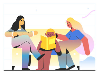 Family spending time together at home