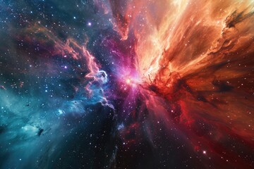 Obraz premium Galactic Warp: A Celestial Explorer's Journey Through Space