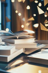 Geometric Book Cover Design - Abstract Shapes, Modern Minimalist Pattern