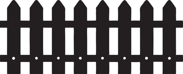 vector wooden fence of wood and silhouette
