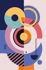 Fototapeta premium book cover with geometric shapes arranged in a mosaic-like pattern, symbolizing the diverse experiences encountered