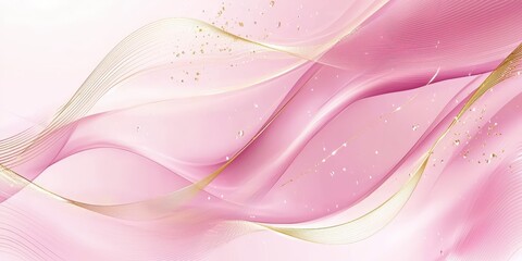 Obraz premium Pink & gold abstract waves