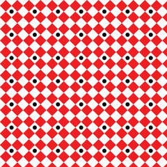 Black circle and red square Geometric pattern on white background Decorative pattern.