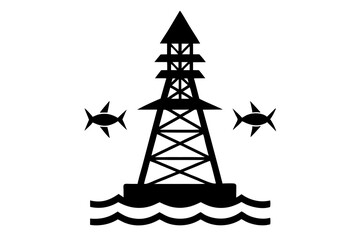 lighthouse silhouette vector illustration