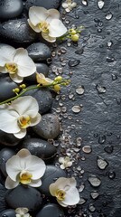 stones and flower