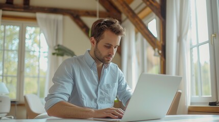 The man working on laptop