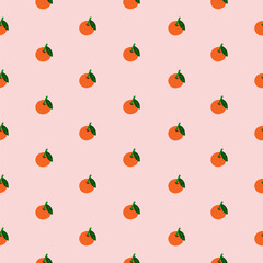 Cartoon oranges seamless pattern, cute and adorable