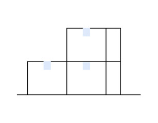 Minimalist box warehouse icon, representing logistics, supply chain management, storage, or e-commerce, box ideal for business operations, inventory management, and distribution. Stacked boxes