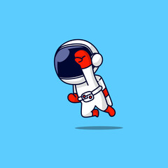 Cartoon cute astronaut jumping 
