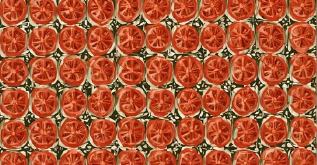 seamless pattern with red and yellow tomatoes