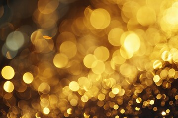 Golden Glow: Abstract Bokeh Background for Music, Wedding, and Celebration