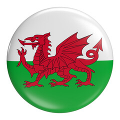  Wales round flag icon with transparent background