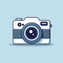 Digital Camera Vector Icon Illustration. Camera Icon Concept White Isolated. Flat Cartoon Style