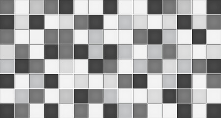 Black and white ceramic tile wall texture background vector illustration