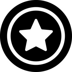 Medal icon. Badge symbol. Silhouette style.