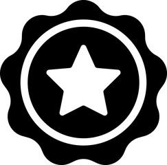 Quality stamp icon. Silhouette style.