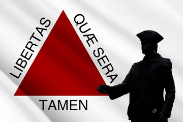 Tiradentes figure and Minas Gerais flag