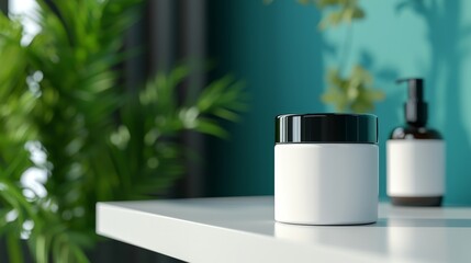 Unbranded skincare containers, blank surfaces, customization ready, 3D illustration