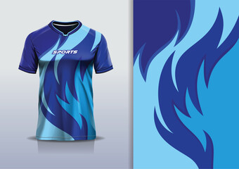 Sport jersey template mockup curve line design for football soccer, racing, running, e sports, green blue white color © Nimpuna O