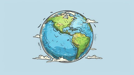 Hand drawn earth illustration