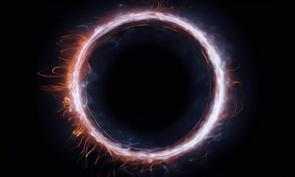 A shockwave explosion with concentric rings of energy expanding outward, distorting the black background as they move.