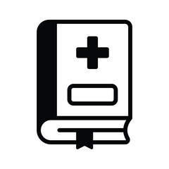 Obraz premium A medical book icon, symbolizing medical knowledge, education, and healthcare
