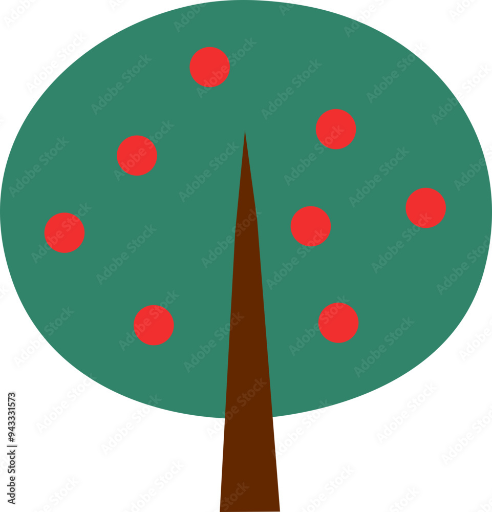 Wall mural tree icon. flat style. plant symbol.